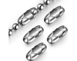 FSW-Products – 10x Gordijn Kettingverbinders – Staal – Kettingverbinder voor Rolgordijnen – Zilver – Sterke Verbinding voor Gordijnketting