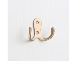FSW-Products - 2 Stuks - Kapstokhaken - Ophanghaken - Kapstokhaken met Schroeven - Deurhaken - Kledinghaak - Goud - Ophanghaak - Kapstok - Stalen Haken