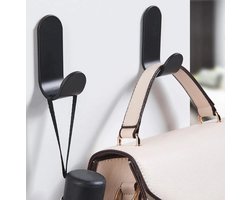 FSW-Products - 2 Stuks Ophanghaken - Zwart - Badkamerhaak - DIY - Ophanghaken - Haken voor kleding - Kledinghaak - RVS