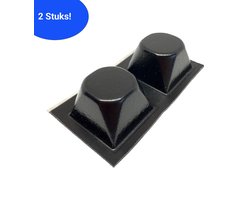 FSW-Products - 2 Stuks - Siliconen Buffers - 20x20 mm - 12 mm dik - Zwart - Schokdempers - Zelfklevend - Deurbuffer - Deurstopper - Ladekast - Bescherming - Glazen Tafel - Meubelonderzetter - Stootdoppen - Geluidsdempers - WC Buffer - Toilet