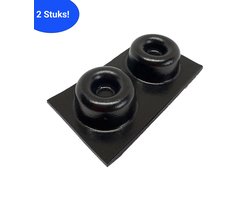 FSW-Products - 2 Stuks - Siliconen Buffers - 22mm dia - 12mm dik - Zwart - Schokdempers - Zelfklevend - Deurbuffer - Deurstopper - Ladekast - Bescherming - Glazen Tafel - Meubelonderzetter - Stootdoppen - Geluidsdempers - WC Buffer - Toilet