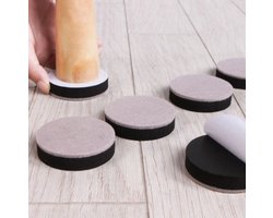 FSW-Products - 4 Stuks - Meubelonderzetters - Meubelvilt - Zelfklevend - Meubelverhogers - Anti-slip - Vloerbescherming - Meubelverhoging - Bedverhogers - Viltjes