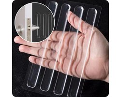 FSW-Products - 4 Stuks - Siliconen Buffers - 150x15x2 mm - Schokdempers - Zelfklevend - Deurbuffer - Deurstoppers - Ladekast - Closetbuffer - Glazen Tafel - Stootdoppen - Geluidsdempers - WC Buffer - Toilet - Aanslagdemper - Transparant