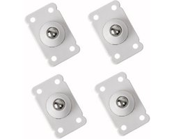 FSW-Products - 4 Stuks - Zelfklevende Meubelwielen - Zwenkwielen - Meubels Verschuiven - Meubelonderzetters - Viltjes - Vloerbeschermer