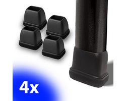 FSW-Products - 4x Premium Stoelpootdoppen Flexibel 30x15 mm - Antikras Vilt - Stoelpoot beschermers - Viltjes Stoelpoten - Meubelvilt - Vloerbeschermers - Zwart - Rechthoekig
