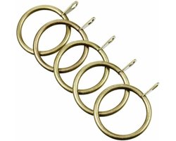 FSW-Products - 6 Stuks - Gordijnringen - 3cm dia - Messing - Metaal - Douchegordijn - Ringen voor Gordijnen - Ring - Gordijnhaken - Haken - Gordijn - RVS - Douchegordijnringen