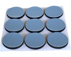 FSW-Products - 9 Stuks - Teflon Meubelglijders – 2.5cm dia - Rond - Meubelvilt - Vloerglijders - Meubelonderzetters - Zelfklevend - Bescherming van Vloer en Meubel - Stoelpoten - Antikras - Viltjes – Stoelpootdoppen