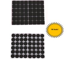 FSW-Products - Anti Slip Vloerbeschermer Rubber - 96-Delig - Zwart - Zelfklevend - Meubelonderzetters - Anti Verschuiven Meubels