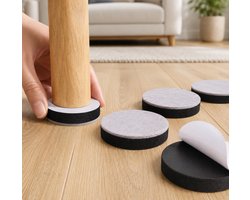 FSW-Products Meubelverhogers met Vilt - 4 Stuks - Zelfklevend - Anti-slip - Vloerbescherming - Meubelonderzetters - Bedverhogers - 1,65 cm Hoog