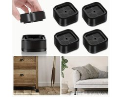 FSW-Products - Verstelbare Meubel- & Bedverhogers - Set van 4 robuuste meubelverhogers (7 x 3 cm) - Zwart - Ruimtebesparende oplossing voor tafel, stoel, bank en bed - Multifunctioneel & stevig - Draagkracht tot 400 kg