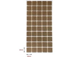 FSW-Products - Zelfklevend meubelvilt - Meubelonderzetters - Viltjes - Vilt voor meubels - Anti-kras vilt - 50 Stuks - Stof - Vierkant / 2cm - Bruin