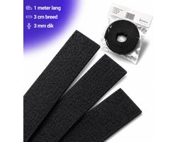 FSW-Products Zelfklevend Meubelvilt Rol Zwart – 1m x 3cm x 3mm – Anti Kras Vilt Vloerbeschermer voor Stoelpoten & Meubels – Sterk Klevend Tape