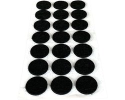 FSW-Products - Zelfklevend meubelvilt Zwart – 21 Stuks - 3cm dia - Antikras Vilt - Zelfklevende Vilt - Stoelpoot Beschermers - Vloer beschermer - Viltjes stoelpoten – Anti kras vilt – Bescherm Vilt – Meubelonderzetter - Stoel onderzetter - Stof