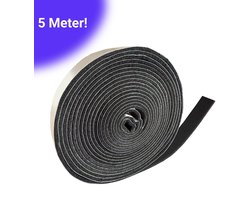 FSW-Products Zelfklevend Meubelvilt Zwart - Rol 5 Meter - 15 mm Breed - 3 mm Dik - Vilt voor Stoelpoten - Vloerbescherming - Anti Kras