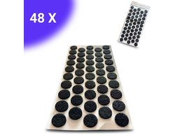 FSW-Products – Zelfklevende Viltjes Zwart – 48 Stuks – Ø2 cm – Anti-Kras Vloerbeschermers – Meubelvilt – Stoelviltjes – Zelfklevend Vilt voor Stoelpoten – Vloerglijders voor Stoelen, Meubels & Parket – Beschermvilt voor Harde Vloeren