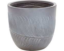 FTERO - Bloempot - Grijs - 35 x 35 x 33 cm - Kleivezel