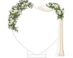 Fubzz Hartvormige Trouwboog - Metalen Bruiloft Ballonboog - Feest & Verloving Achtergrond Standaard - Stevig Decoratie Frame - 2,2x2,2m Wit