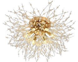 Fubzz LED Plafondlamp - Nordic Moderne Paardebloem - Kristallen Kroonluchter - Luxe Design - 3 Kleuren Licht - Voor Woonkamer Slaapkamer Keuken