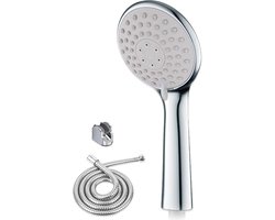 Fuegobird Douchekoppen - met slang en houder - 3 functies - Waterbesparende Handdouche - Zilver