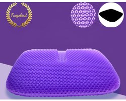 Fuegobird Gelkussen - Ergonomisch kussen - Zitkussen orthopedisch - Dubbellaagse honingraatstructuur - Met Kussenhoes - Paars