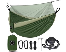 Fuegobird Hangmat Dubbele en enkele draagbare hangmat met boomtouwen, lichtgewicht nylon parachute-hangmatten Camping