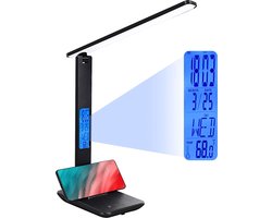 Fuegobird LED Bureaulamp - met kalender - USB-oplaadpoort - opvouwbaar - Zwart