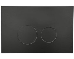 FugaFlow Bedieningsplaat - bedieningspaneel voor Geberit UP320 inbouwreservoir - dualflush - ronde knoppen - kunststof zwart mat
