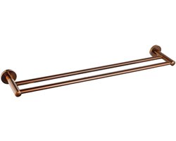 FugaFlow Eccelente Acces Handdoekhouder - dubbel - rond - Geborsteld Geborsteld koper PVD (Koper)