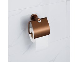 FugaFlow Eccelente Acces - toiletrolhouder - met klep - Geborsteld koper PVD (Koper)