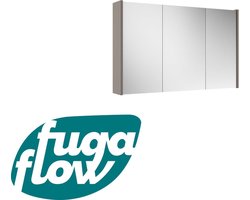FugaFlow Eccelente Arredo spiegel badkamer spiegelkast - 100x63x16cm -inclusief zijpanelen - taupe