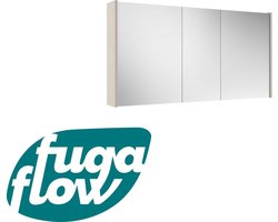 FugaFlow Eccelente Arredo spiegel badkamer spiegelkast - 120x63x16cm -inclusief zijpanelen - cotton (beige)