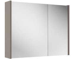 FugaFlow Eccelente Arredo spiegel badkamer spiegelkast - 80x63x16cm - inclusief zijpanelen - taupe