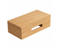 FugaFlow Eccelente Pietra Fonteinplank - 40x25x10cm - met handdoekhouder - sandwood (licht eiken)