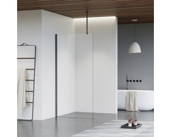 FugaFlow Eccelente Vetro inloopdouche - 30x200cm - helder glas - plafondarm - Geborsteld Gunmetal PVD