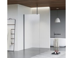 FugaFlow Eccelente Vetro inloopdouche badkamer - 100x200cm - ribbelglas - plafondarm - gunmetal