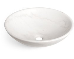FugaFlow Efficiente Arredo Arino Waskom - 42x42x14cm - rond - marmer - wit