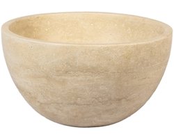 FugaFlow Efficiente Pietra Waskom - 21x21x12cm - rond - natuursteen - Travertine