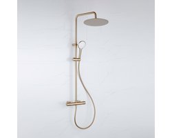 FugaFlow Efficiente Sobrado regendoucheset - thermostaat - hoofddouche 30cm - handdouche - 3 standen - goud mat