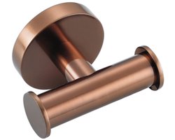 FugaFlow Handdoekhaak - rond - dubbel - Geborsteld koper PVD (Koper)