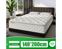 Fukstern Matras 140x200 - 7 zones - pocketvering matras - Orthopedisch - OEKO-TEX Gecertificeerd - 10 Lagen Hoogwaardige Materialen - Anti-Allergische - Tweepersoonsmatrassen - medium - Voor Kinderen en Volwassenen