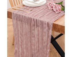 Fuleadture Tafelloper Boheemse Tafelvlag - Romantische Tafeldecoratie - 90×300cm - Roze