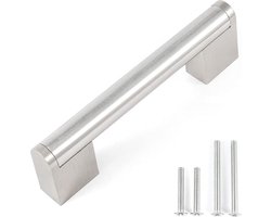 Fulgente 10 stuks 3-3/4'' satijn nikkel meubelgrepen, voor keukenkast slaapkamer kast deurgrepen meubels 96mm modern voor keuken handgrepen roestvrijstalen deurknop garderobekast trekt
