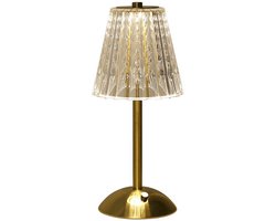 Fullambience Tafellamp Oplaadbaar - Dimbaar en Draadloos - Vintage Tafel Lamp - Touch Lamp - 3600 mAh - Nachtlamp Slaapkamer - Goud