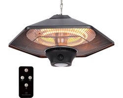 Fullcomfort - I-Red Infrarood terrasheater Heat & Light - Terrasverwarmer hangend - 800W/1200W/2000W - Optionele verlichting - met afstandsbediening