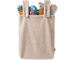 Funnies Boxzak Teddy Stof - Soft Beige - 65x40 cm - Boxopbergzak voor Box & Babykamer - Zachte Teddy Opbergzak voor Speelgoed, Knuffels & Accessoires