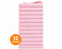 Funnies Handdoeken 12-Pack Blush - Set van 12 Luxe Handdoeken - 50 x 100 cm - Hoogwaardig 100% Katoen - 500 gram/m² Dikke, Zachte en Sneldrogende Handdoek - Ideaal voor Badkamer, Sport, Sauna, Zwembad en Vakantie