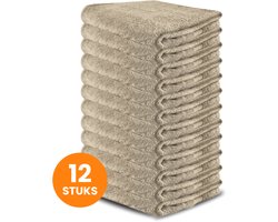 Funnies Handdoeken 12-Pack Cream - Set van 12 Luxe Handdoeken - 50 x 100 cm - Hoogwaardig 100% Katoen - 500 gram/m² Dikke, Zachte en Sneldrogende Handdoek - Ideaal voor Badkamer, Sport, Sauna, Zwembad en Vakantie