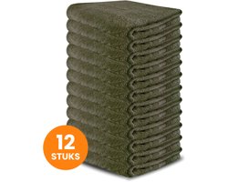 Funnies Handdoeken 12-Pack Forest - Set van 12 Luxe Handdoeken - 50 x 100 cm - Hoogwaardig 100% Katoen - 500 gram/m² Dikke, Zachte en Sneldrogende Handdoek - Ideaal voor Badkamer, Sport, Sauna, Zwembad en Vakantie