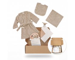 Funnies Kraamcadeau L Luna - Luxe Kraammand Baby - Complete Kraamcadeau Geschenkset - Unisex Geboortemand voor Jongen & Meisje - Neutrale Baby Giftbox