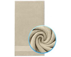 Funnies Strandlaken XXL Cream 100x180 cm - Extra groot - Hoogwaardig Katoenen OEKO-TEX Strand Handdoek - 500 gram/m2 Luxe Dikte - Extra zacht - Sneldrogend Badhanddoek - Ideaal voor Strand, Sauna, Zwembad, Vakantie en Sport - Badlaken